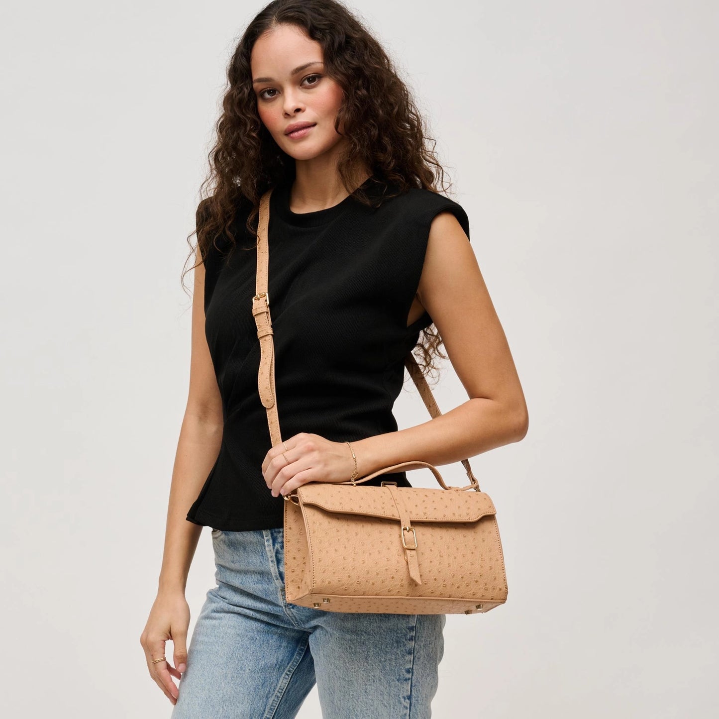 Juliet Ostrich Bag - Natural