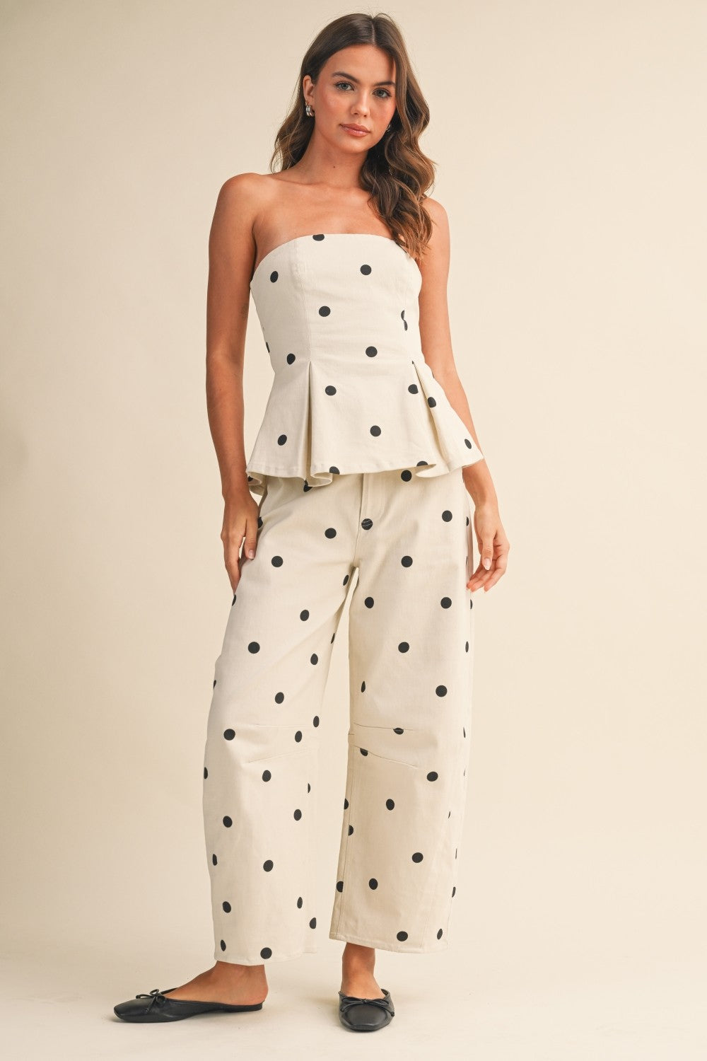 Polka Dot Peplum Top