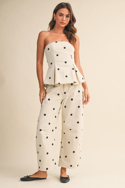 Polka Dot Peplum Top
