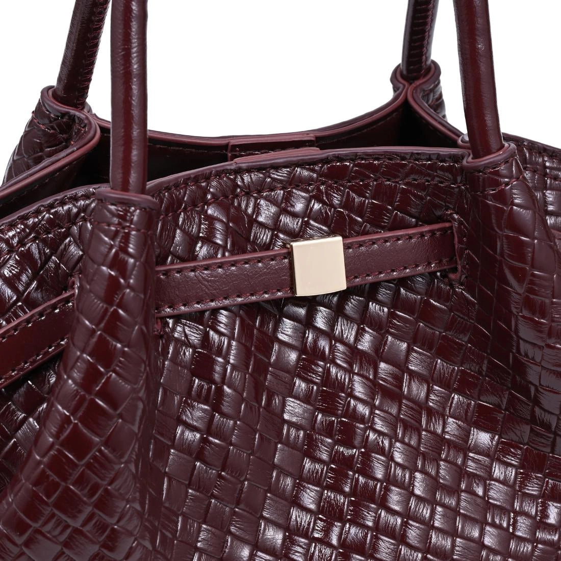 Selena Woven Crossbody - Wine