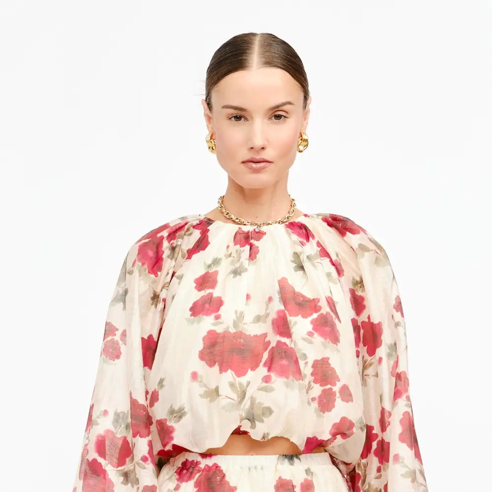 Elsie Cropped Floral Blouse