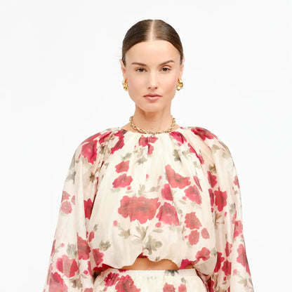 Elsie Cropped Floral Blouse
