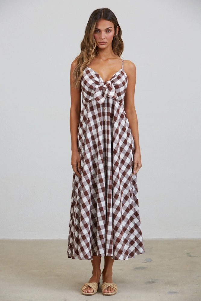 Misha Check Tie Dress