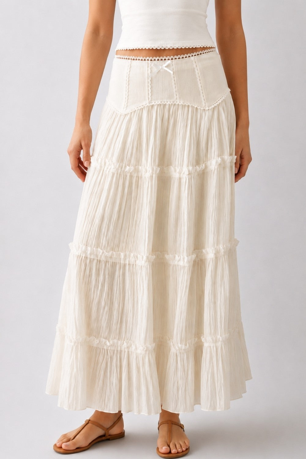 Della Tiered Crinkle Skirt