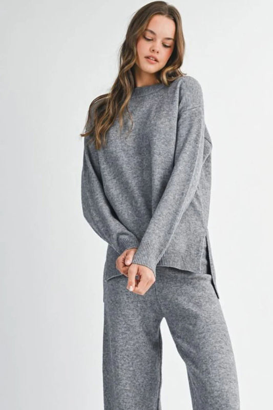 Darcey Knit Set - Charcoal