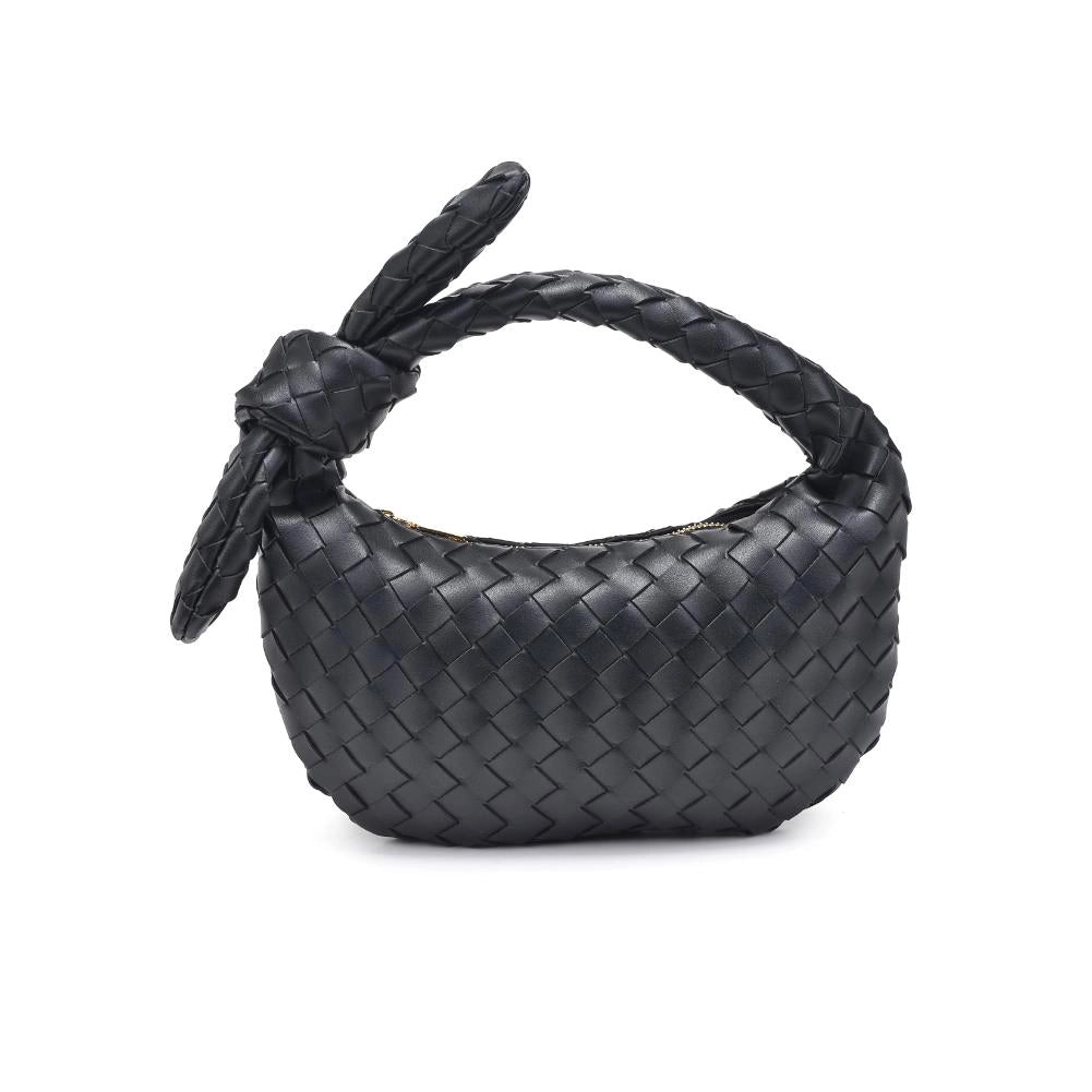 Lizbeth Woven Knot Clutch - Black