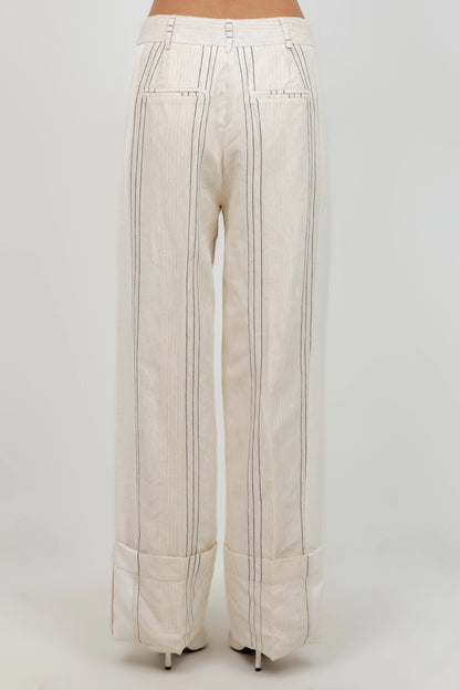 Vivvy Linen Cuff Trouser