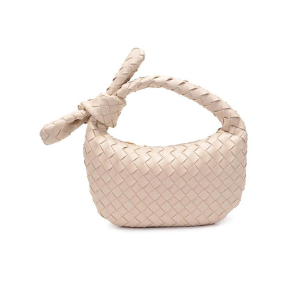 Lizbeth Woven Knot Clutch - Oatmilk