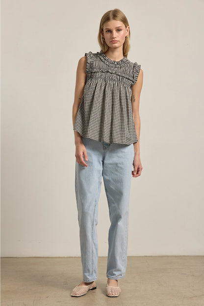 Gingham Ruffle Top