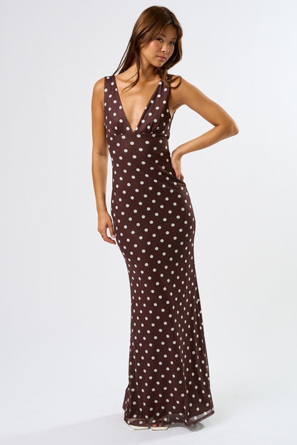 Chic Mesh Polka Dot Maxi