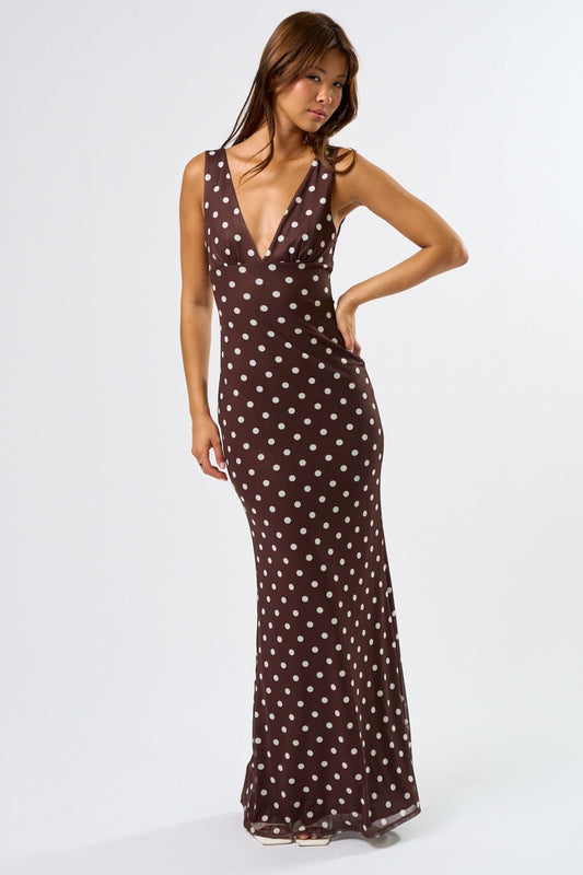 Chic Mesh Polka Dot Maxi