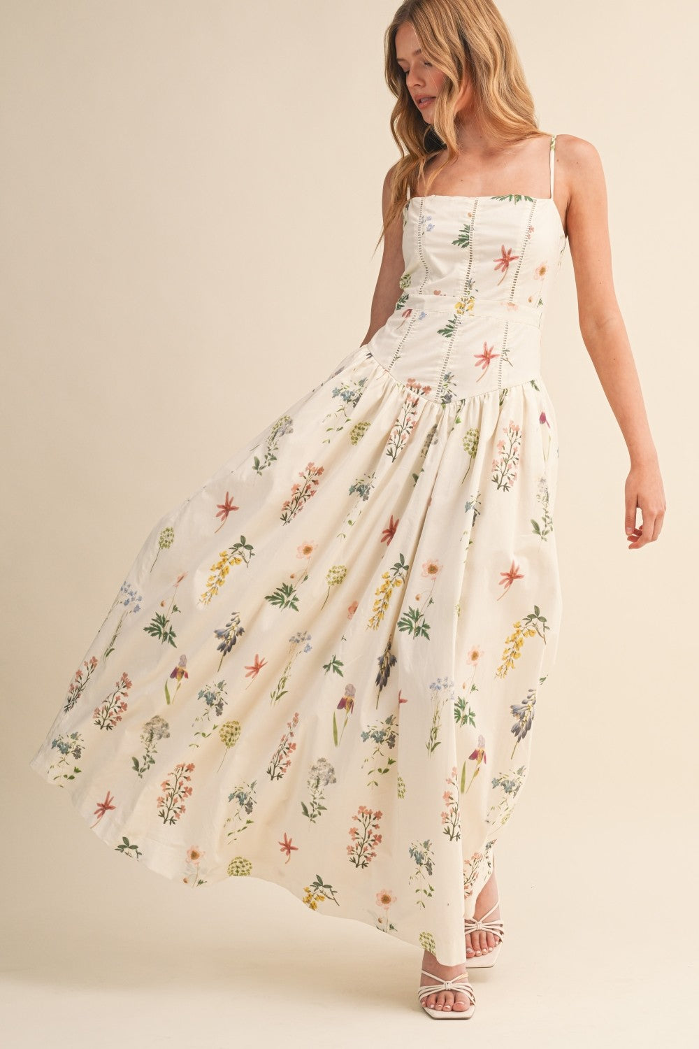 Floral Drop Waist Maxi Dress