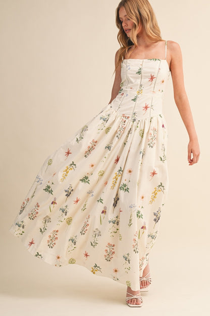 Floral Drop Waist Maxi Dress