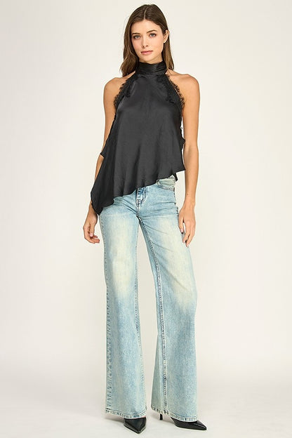 Casey Satin Lace Halter
