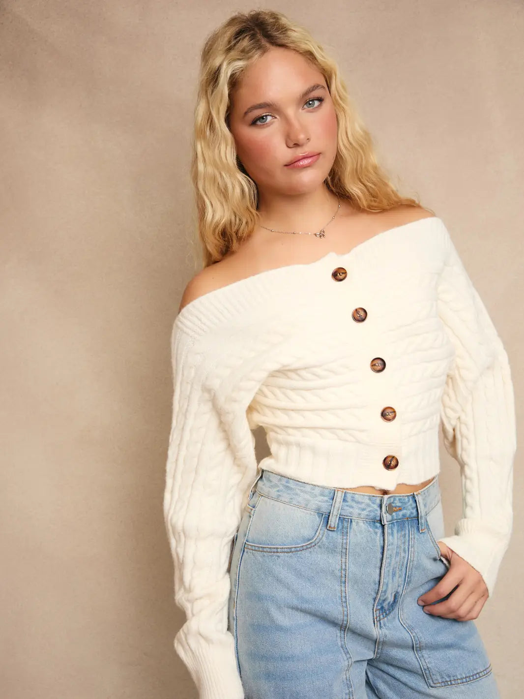 Off-Shoulder Sweater Top