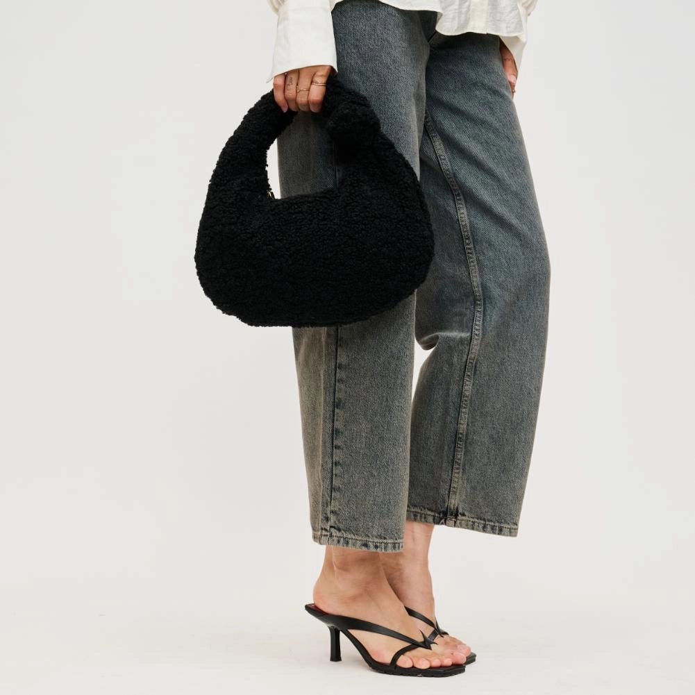 Charlene Shearling Bag - Black