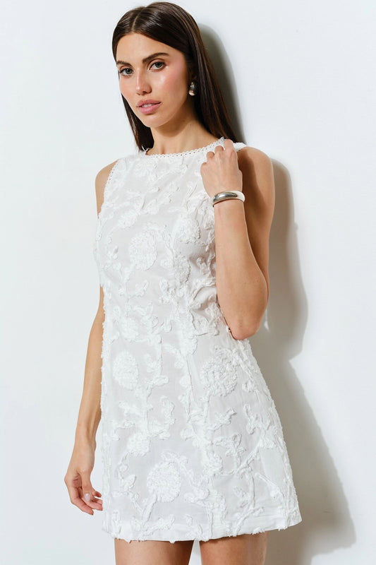 Floral Jacquard Mini Dress