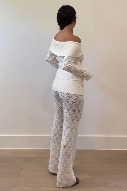 Off the Shoulder Knit Set