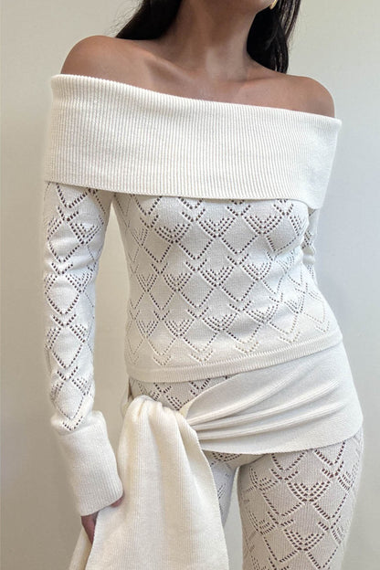 Off the Shoulder Knit Set