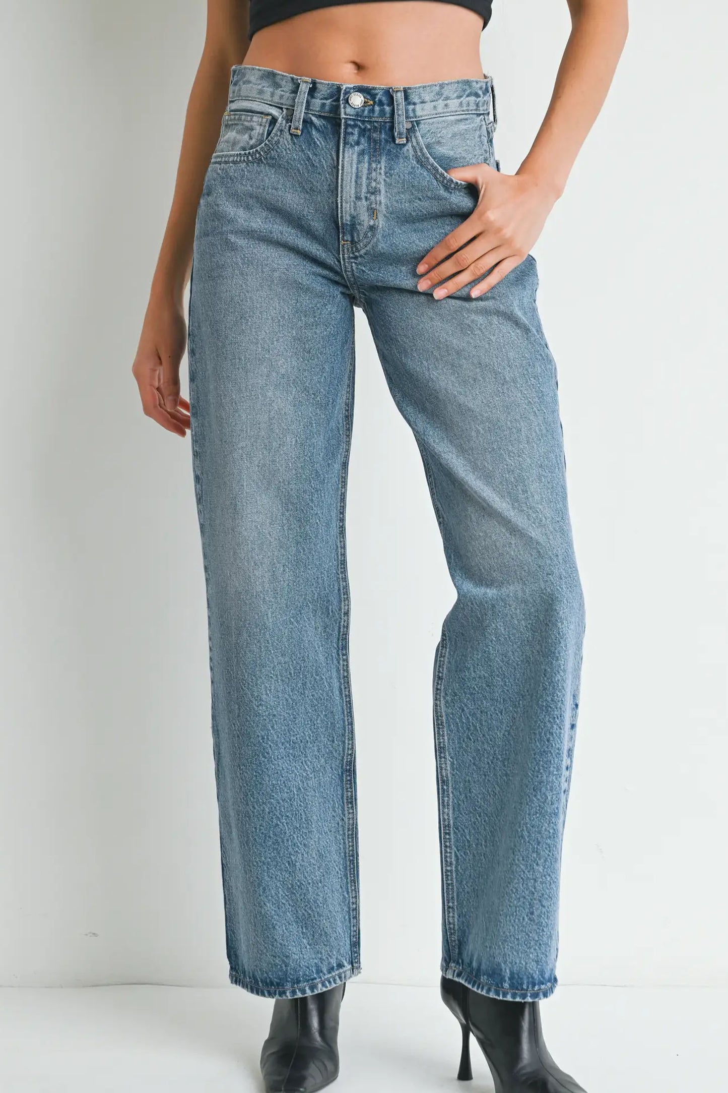 Quinn Relaxed Straight Denim - BIRD BEE