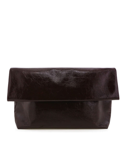 Rylee Patent Clutch Bag - Merlot