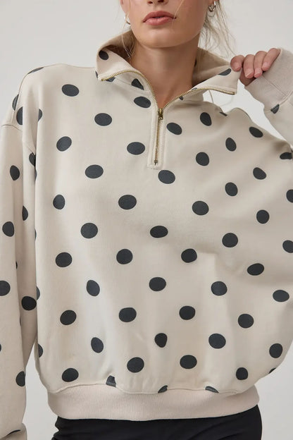 Polka Dot Half Zip