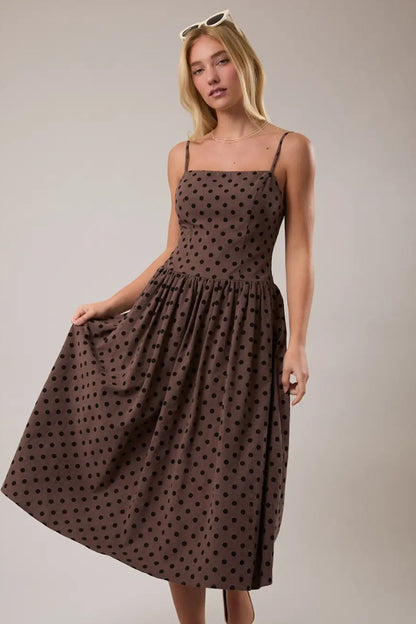 Mara Drop Waist Midi Dress
