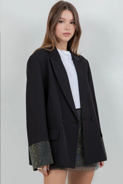 Layla Rhinestone Cuff Blazer