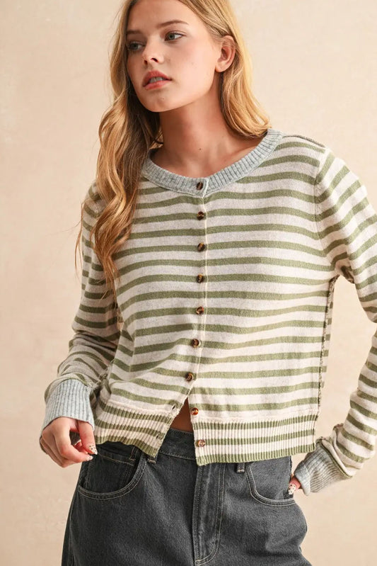 Color Block Stripe Cardi