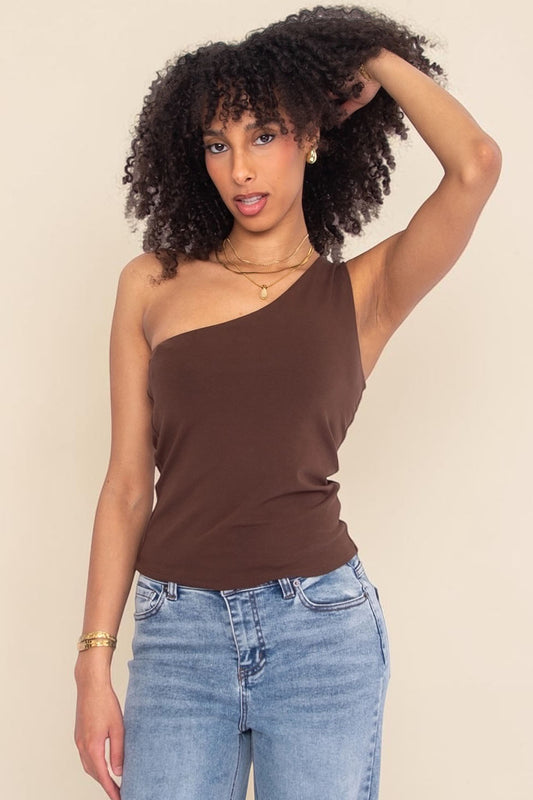 Sunny One Shoulder Basic - Brown