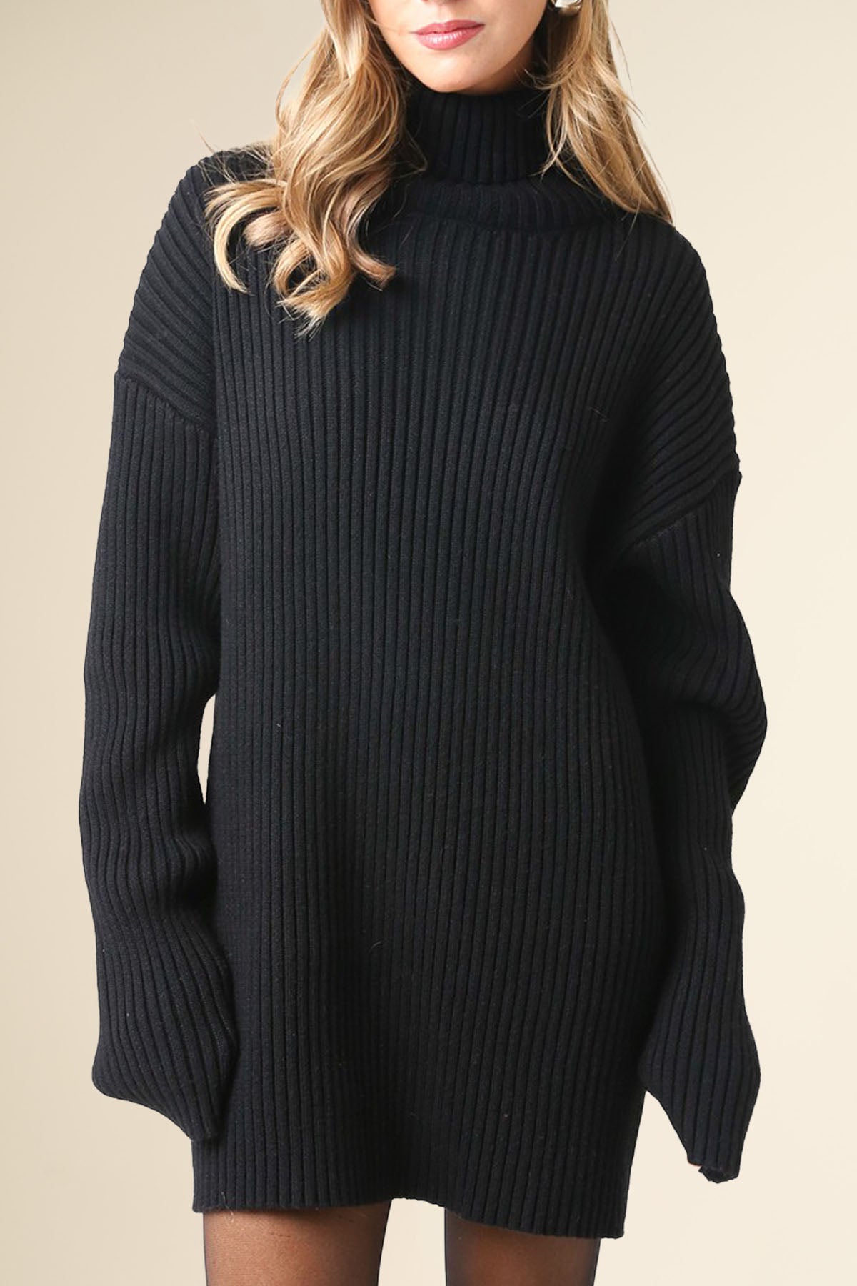 Summit Sweater Dress - Black