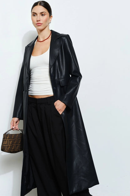 Daria Faux Leather Coat