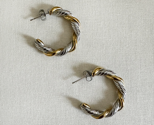 Twisted Rope Hoop Earrings