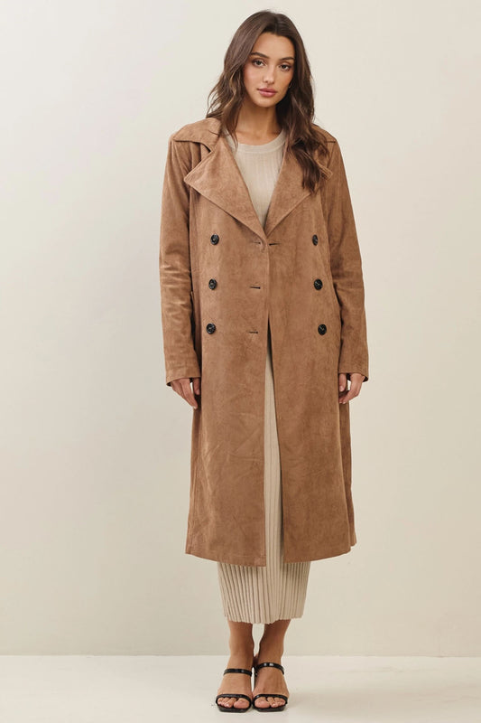 Vegan Suede Trench