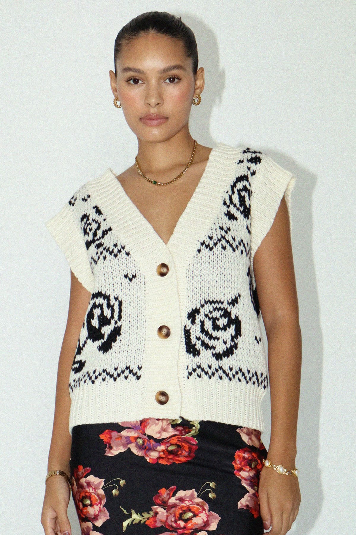 Vintage Rose Knit Vest