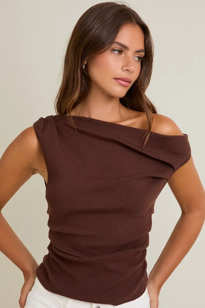 Zara Sweater Top - Brown