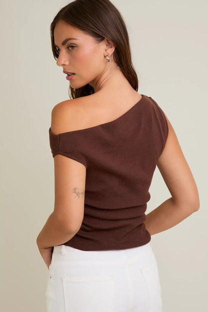 Zara Sweater Top - Brown