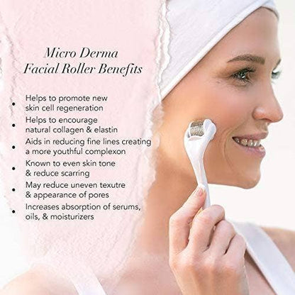 Micro Derma Facial Roller - White