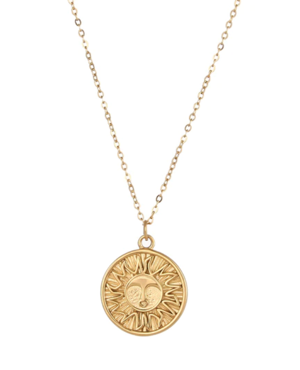 Zodiac Sun Coin Necklace